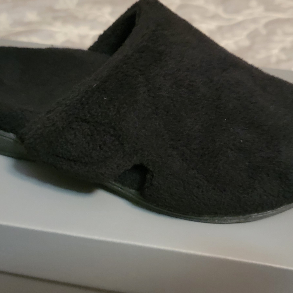Vionic Black Terry Slippers